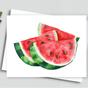 Dulzura de verano - Tarjeta de notas de sandía de verano jugosa - Tarjetas de notas en blanco A2 331