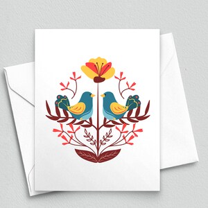 Pájaros cantores populares: Tarjetas de notas de armonía floral - Tarjetas de notas A2 234
