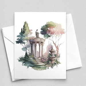 Oasis de jardin grec : Cartes de correspondance de paysage méditerranéen - Cartes de correspondance A2 080