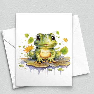 Cartes de correspondance Saut dans la joie : Adorable grenouille sur nénuphar - Cartes de correspondance A2 180