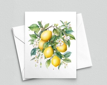 Citrus Symphony: Lemons in Bloom Note Cards - A2 Note Cards 165