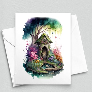 Enchanted Cottage Retreat: Fantasy Cottage-notitiekaarten - A2-notitiekaarten 076