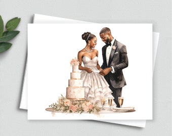 Sweet Beginnings: Cake Cutting Lovebirds Note Card - A2 Note Cards 107