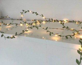 Green leaves fairy lights 2-10m, String lights, Spring decorations, battery, usb, Christmas decorations, wedding decorations