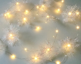 Snowflake garland fairy lights, christmas lights, snowflake led Lights String, Hanukkah lights