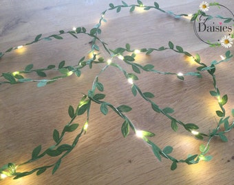 Green leaf fairy lights - Christmas lights - Holiday lights - Thanksgiving lights - Holiday decorations - Fairy lights - Mantelpiece lights
