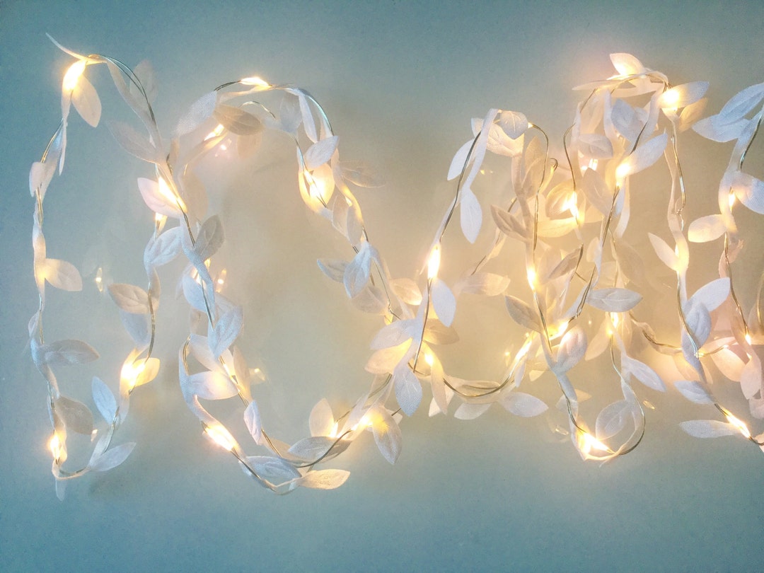 Small White Leaf Garland Fairy Wire With Mini Led Lights, 2-10 M Led ...