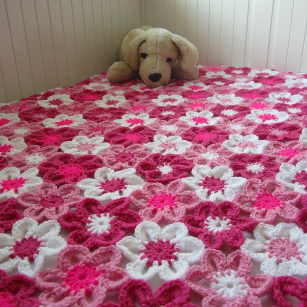 Flower Baby Blanket, Floral Baby Blanket, Flower Blanket, Crochet Baby Blanket, pdf pattern