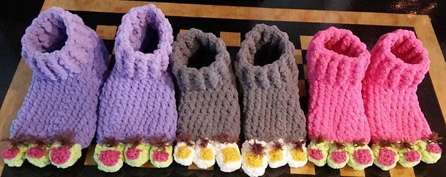 Crochet Troll Feet Slippers