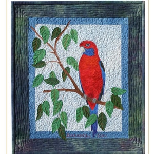 Australian Bird Serie - Crimson Rosella Art Quilt Pattern