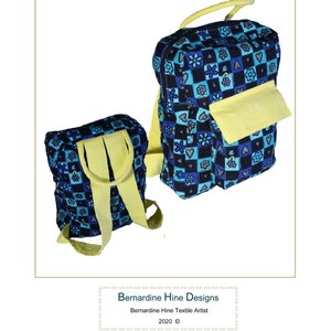 Backpack Pattern for Children, perfect toddler size, a quick and easy Sewing Pattern