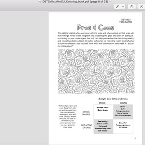 DBT Skills Mindful Coloring Book Digital Printable PDF | Etsy