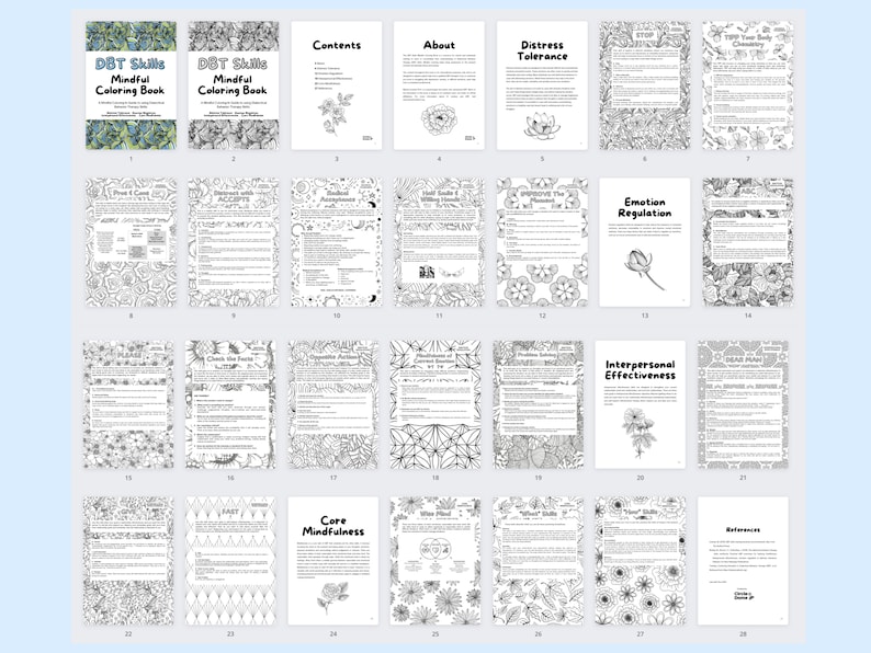 DBT Coloring Book Mindfulness & Dialectical Behavior Therapy - Etsy ...