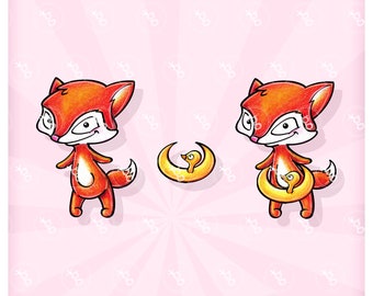 digi stamp set "fox with swim ring"