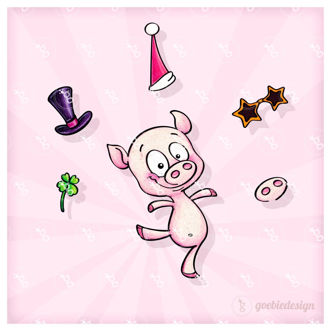 Digi Stamp Set little Pig Sebastian - Etsy