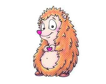 digi stamp bundle „hedgehog with heart“ | svg | dxf | jpg | transparent png | line art + colour | digital download
