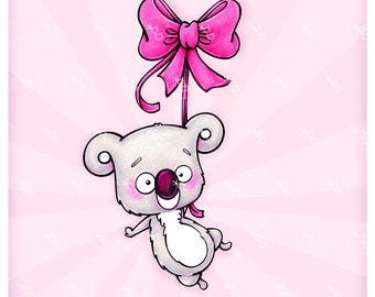 digi stamp "koala with bow"