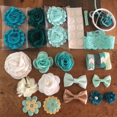 Pink and Gold Headband Kit Baby Shower Headband Station DIY Etsy