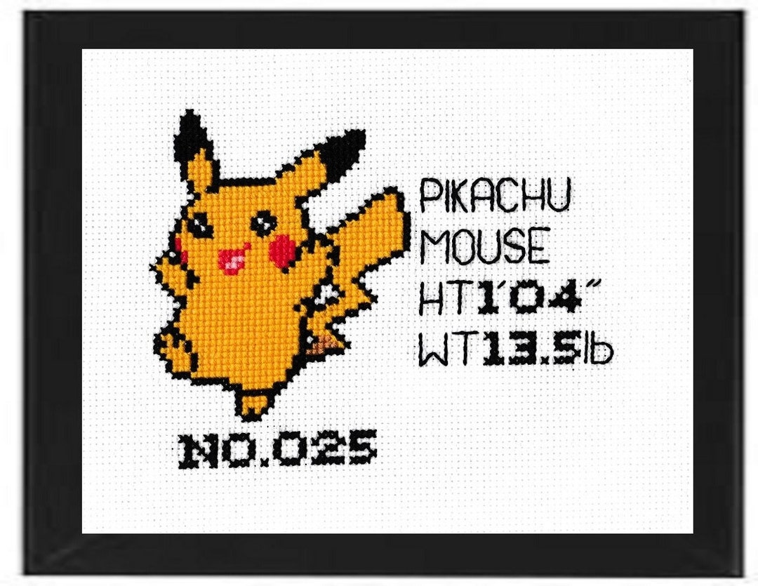 Pikachu. O design cross-costura concluída.