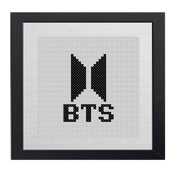 Handmade BTS Music Band Logo Counted Cross Stitch Pattern Needlepoint Chart