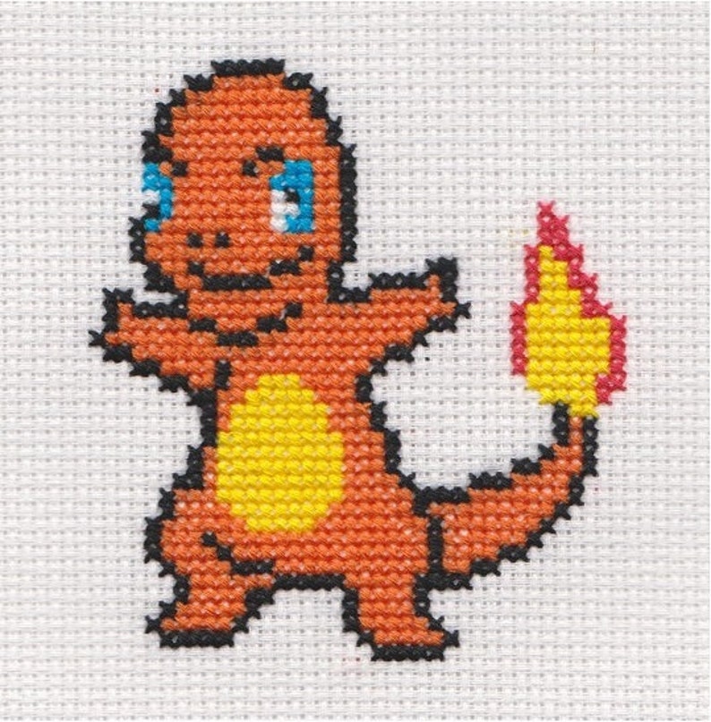 Cross Stitch Card Kit Charmander Pokemon