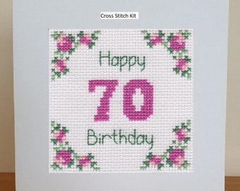 70th Birthday Card - Cross Stitch Kit