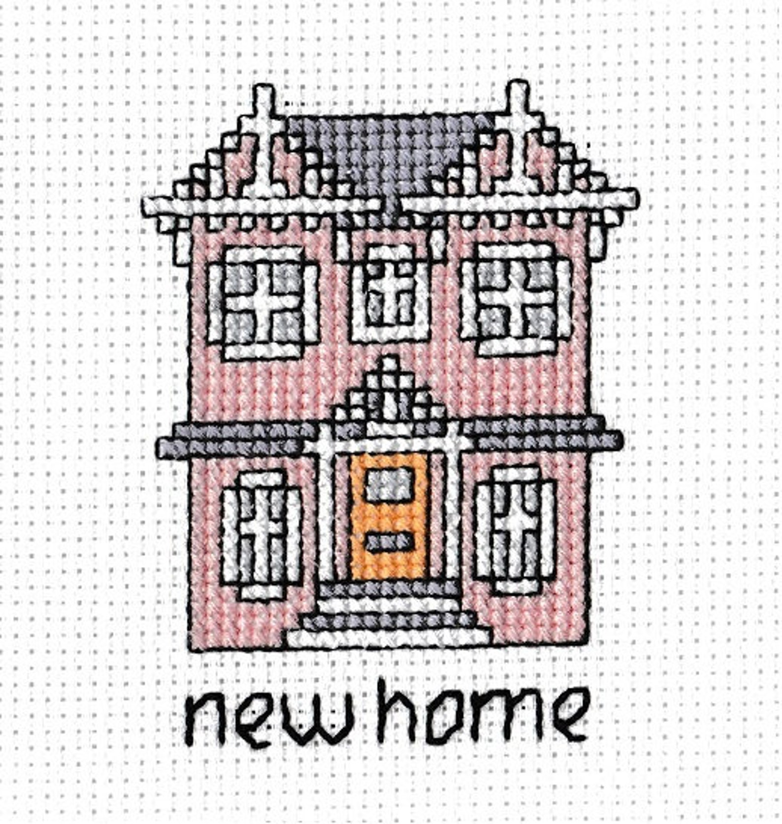 New Home Card Cross Stitch Kit - Etsy