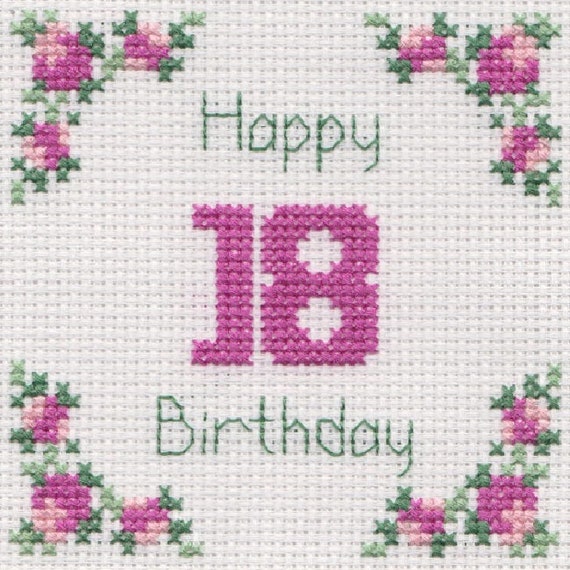 18th Birthday Card Cross Stitch Kit 