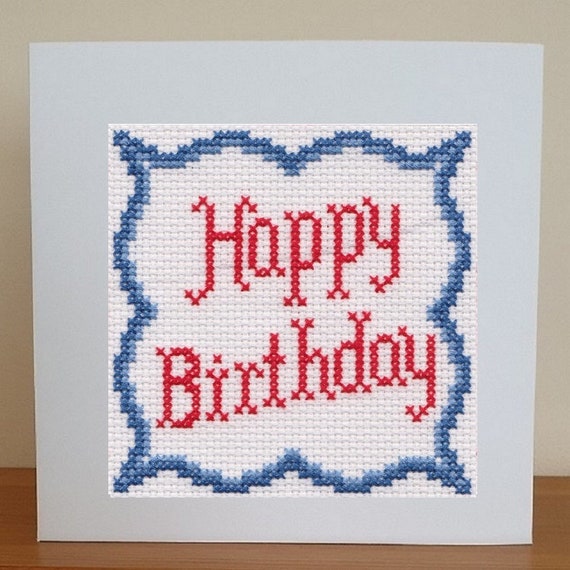 Counted Cross Stitch Card Kit Happy Birthday 