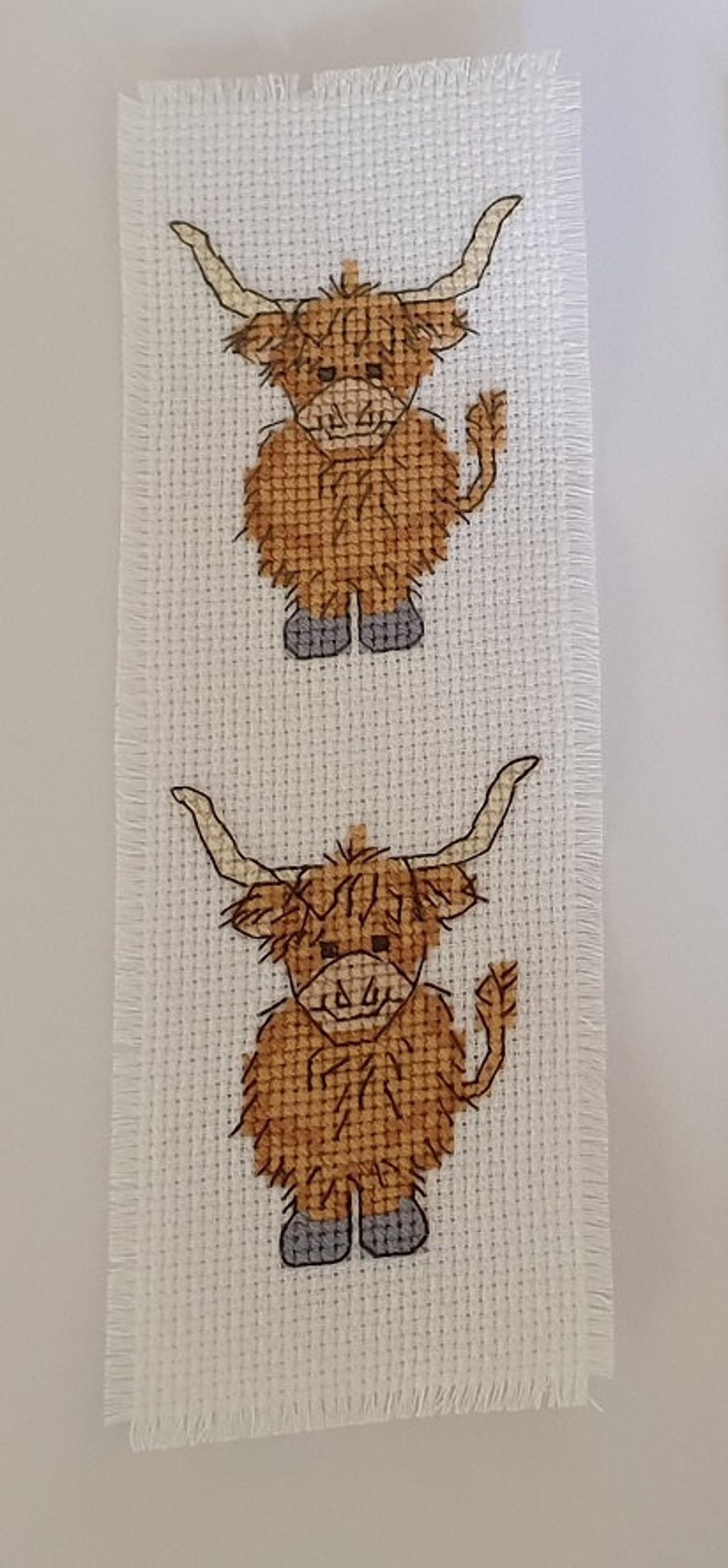 Cross Stitch Kit Bookmark Highland Cow | Etsy