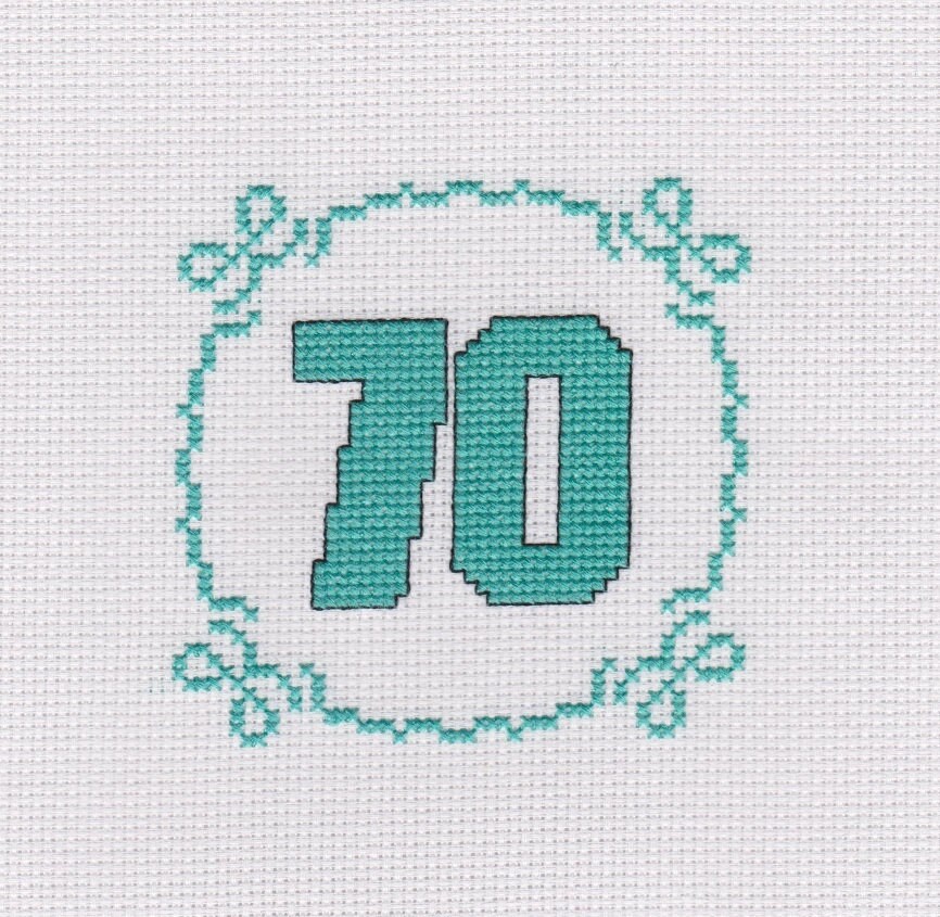 70th Birthday Card Cross Stitch Kit Etsy UK