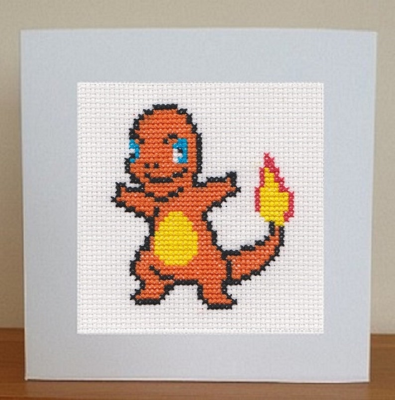 Cross Stitch Card Kit Charmander Pokemon