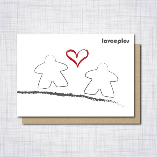 Meeple Geek Anniversary Valentine Card, Geek in Love Greeting Cards for Board Games Fans, Birthday Card, Geeky Wishes, A6 size, 300 gsm