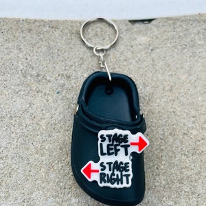 Clog Shoe keychain Theatre Drama with Stage Left Stage Right charm for crocs, Director gift, Theater gift, drama gift, stage manager gift