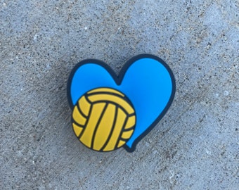 Charm para Crocs Water Polo HEART, Charm para zapatillas de waterpolo, regalo de waterpolo, regalo de equipo de waterpolo, regalo de nadador, entrenador de waterpolo, charm de natación