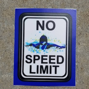 Vinyl swim Sticker, water bottle sticker, swim gift, swim team gift, NO SPEED LIMIT, swim coach, swim mom, triathlon gift, swim life