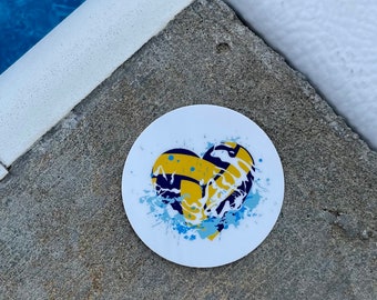 Vinyl water polo Sticker, water bottle sticker, WATER polo STICKER, HEART water polo gift swim coach, water polo team, water polo coach