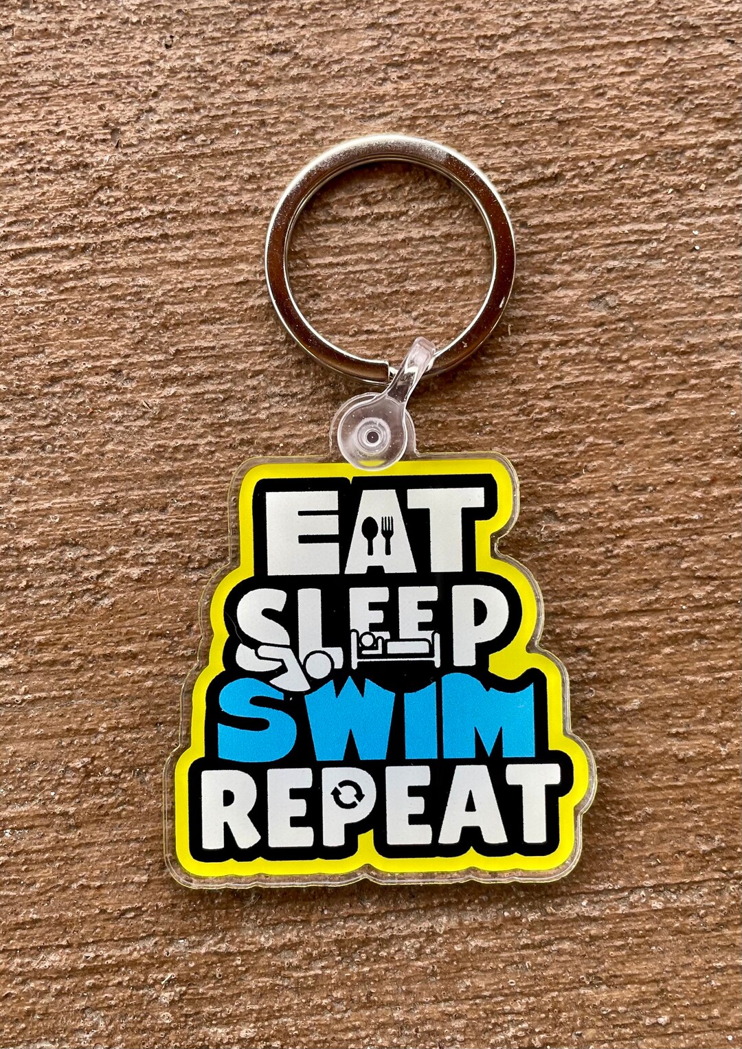 Eat Sleep Swim Repeat Keychain Swim Keychain Swim Party Etsy