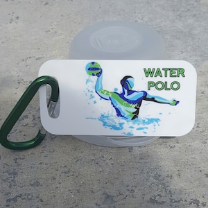 Water Polo  Bag Tag, Luggage Tag, water polo gift idea, water polo team, Swimmer, Swim gift, Swim coach