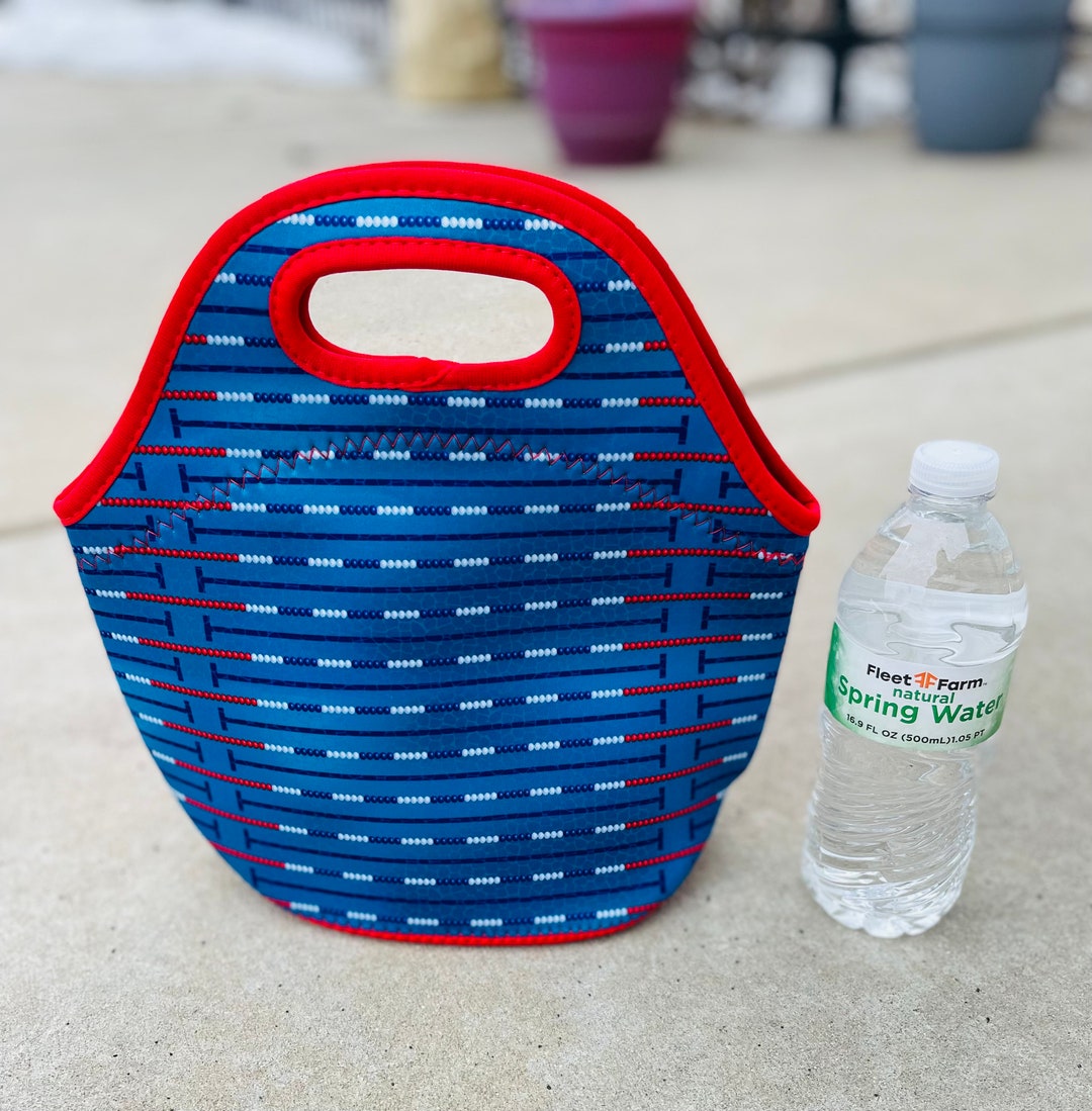Swim Neoprene LUNCH Bag, Swim Gift, Swimmer Gift, LANE LINES Swim Team