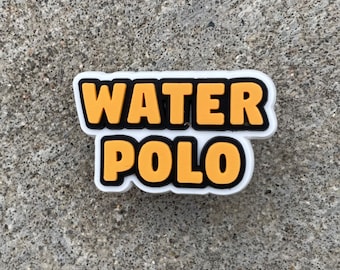 Charm for Crocs Water Polo WORD, Water Polo Shoe Charm, water polo gift, water polo team gift, swimmer gift, water polo coach, swim charm