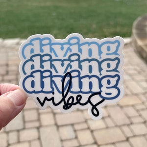 DIVING VIBES swim gift, swim team gift, dive coach, dive mom, springboard dive gift, springboard diver, springboard diver sticker