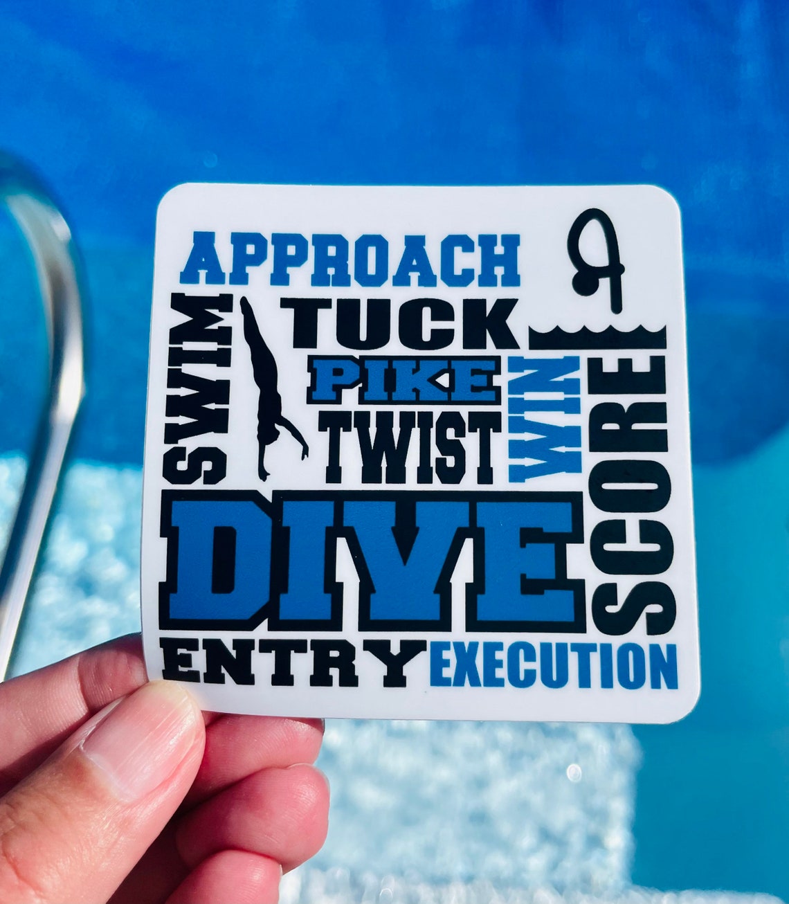 DIVE WORD Art Sticker Swim Gift Swim Team Gift Dive Coach Etsy