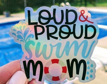 Vinyl swim Sticker, water bottle sticker, swim gift, swim team gift, SWIM MOM, swim coach, loud and proud, triathlon gift, swim life
