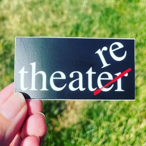 Vinyl Theatre Sticker, water bottle sticker, theatre gift, drama gift, THEATRE THEATER drama coach, theatre mom, THEATRE gift