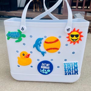 Bogg Bag Charm: Dolphin, Turtle, Sun, Softball, Duck
