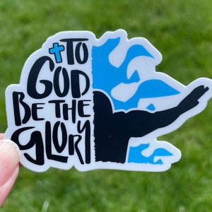 Vinyl swim Sticker, water bottle sticker, swim gift, swim team, To GOD be the GLORY, prayer swim coach, swim mom, water polo