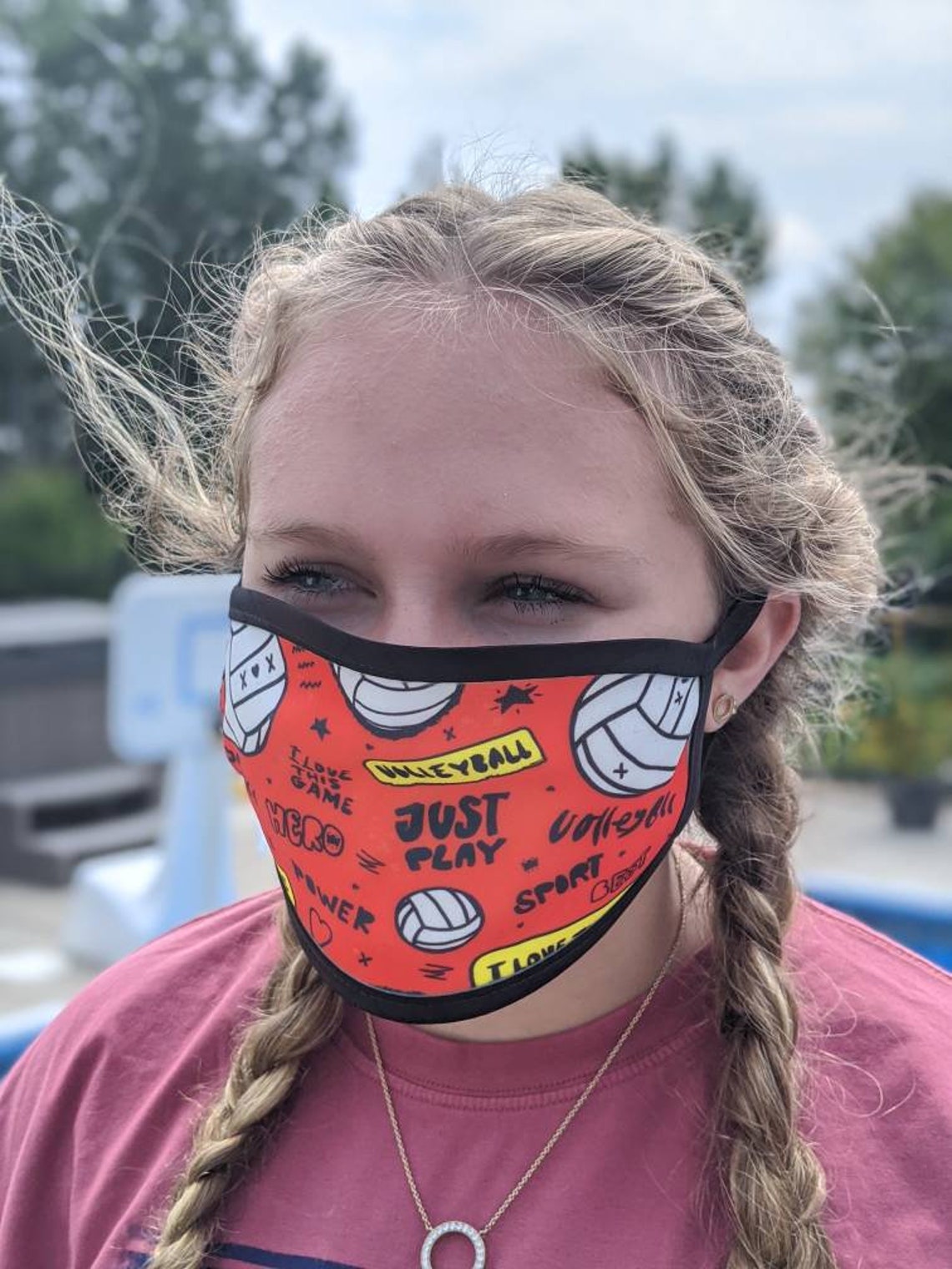 VOLLEYBALL themed Face Mask volleyball player Child Adult Etsy