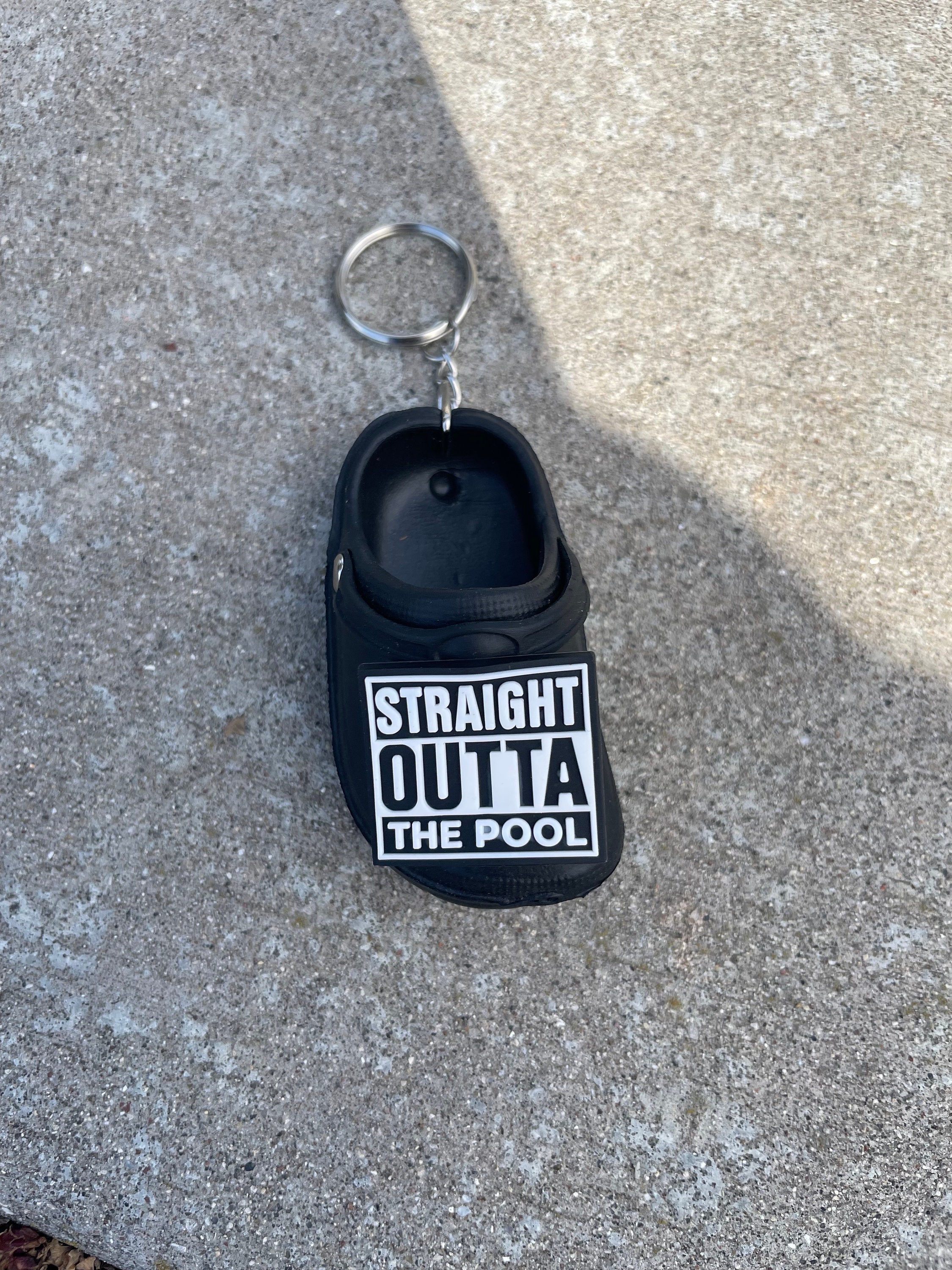 Clog Swim Keychain with Charm for Croc Attached, Swim Coach Keychain, Swim Keychain, Swim Coach Gift, Swim Party Idea, Swimmer, Swim Gift
