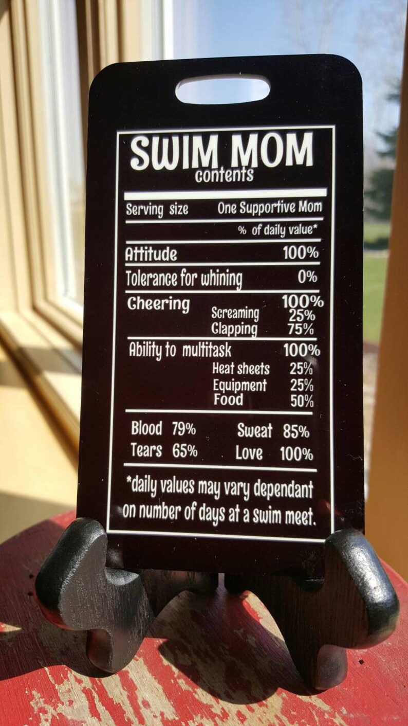 Swim Mom Content BIG Swim Bag Tag Sport Bag Tag Swim Team Etsy